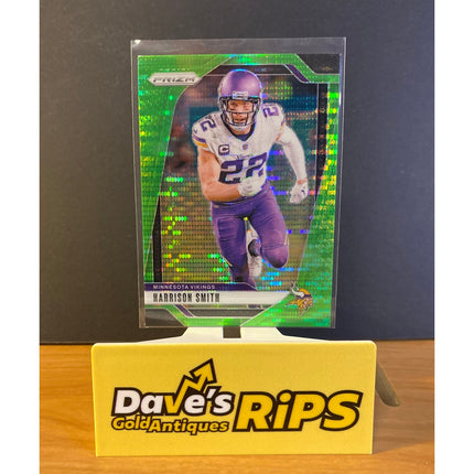 Harrison Smith 2024 Panini Prizm #190 Neon Green Pulsar RC Card Insert Vikings