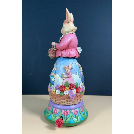 Jim Shore Heartwood Creek Easter's on Its Way Rotating Musical Bunny 4044668