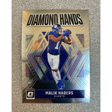 2024 Donruss Optic Malik Nabers RC #4 Diamond Hands Rookie New York Giants