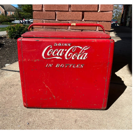 Vintage Coca Cola Cooler with Tray Original Paint