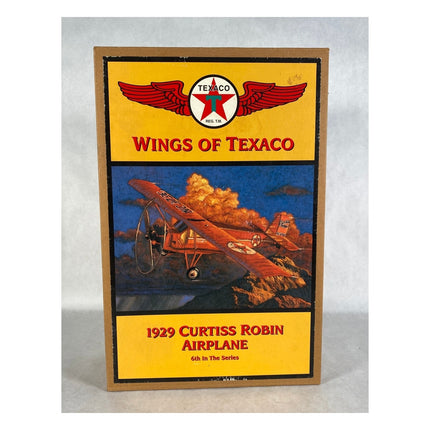 Vintage ERTL Wings of Texaco 1929 Curtiss Robin Diecast Airplane Bank w/ OG Box