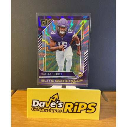 Dallas Turner 2024 Donruss #21 Elite Series Rookies RC Card Minnesota Vikings