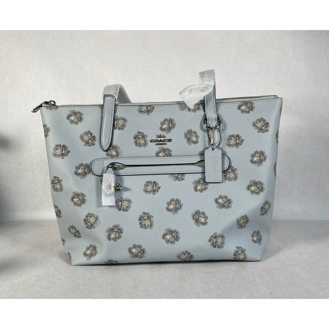 Coach Taylor Shoulder Tote Rose-Strewn Silver/Sky E1832-32310 NWT MSRP $195