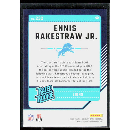Ennis Rakestraw Jr. 2024 Donruss Optic #232 RC Detroit Lions