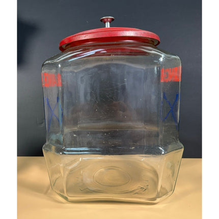 Lance Cracker Jar Glass Countertop Cookie Jar with Lid Vintage Advertising