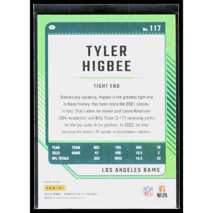 Tyler Higbee 2024 Donruss Optic Holo #117 Los Angeles Rams