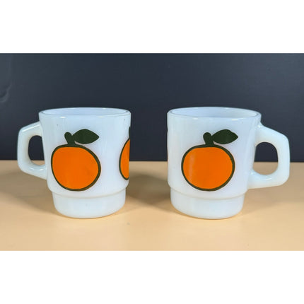 Vintage Anchor Hocking Orange Fruit Coffee Milk Mug