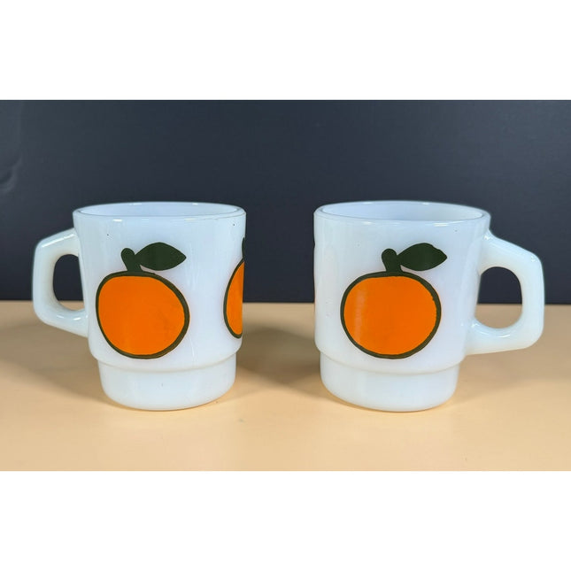 Vintage Anchor Hocking Orange Fruit Coffee Milk Mug