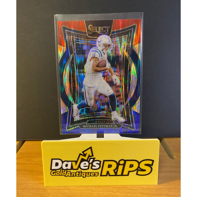 Michael Pittman Jr. 2024 Panini Select #83 Red Blue Prizm Shock Colts