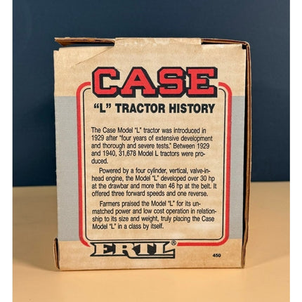 ERTL Case L Tractor with Steel Wheels 1:16 Scale Diecast Farm Toy #450 NIB