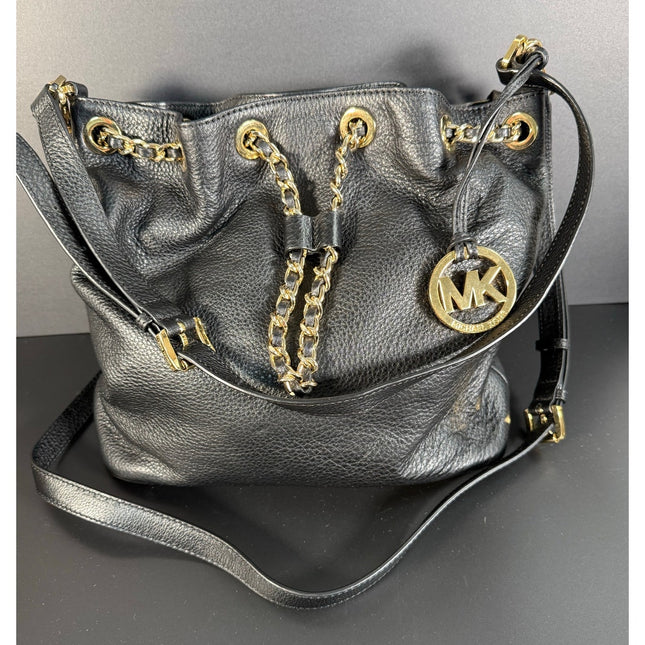 Michael Kors Frankie Soft Black Handbag Tote Shoulder Bag MSRP $298