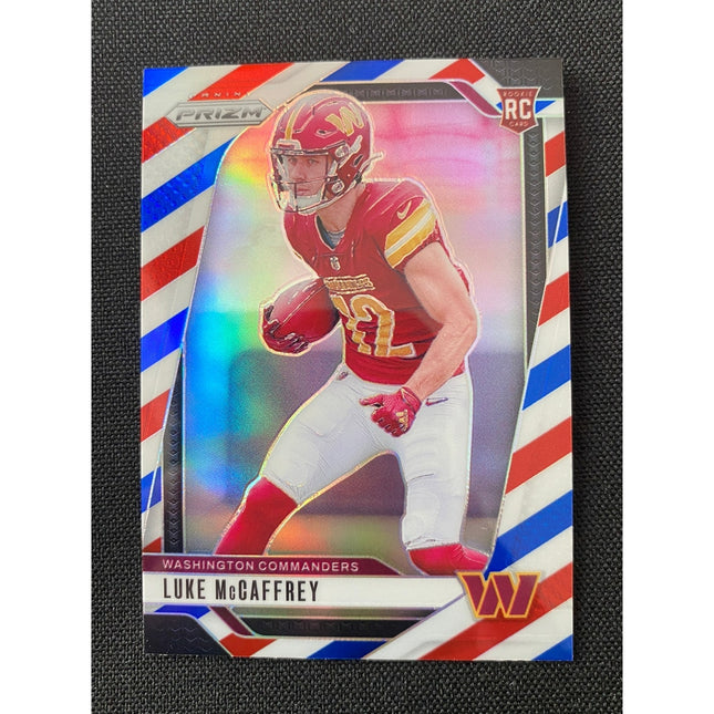 Luke McCaffrey 2024 Prizm #367 Commanders Red White Blue