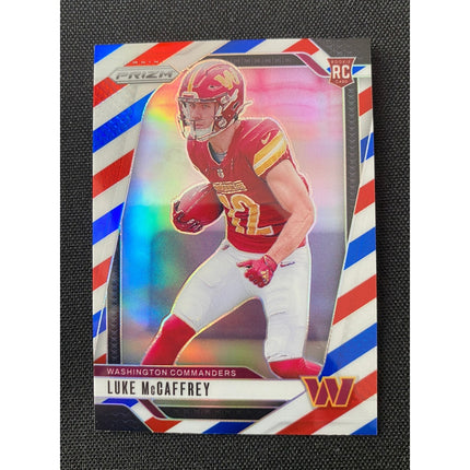 Luke McCaffrey 2024 Prizm #367 Commanders Red White Blue