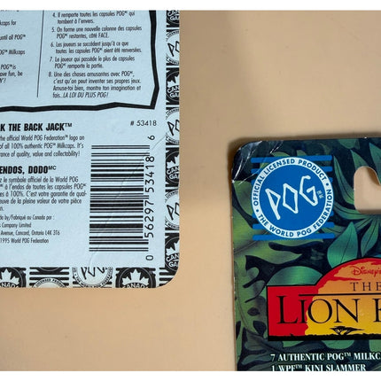 5 The Lion King POG Sets Sealed Hangers Vintage 1990s Milk Caps
