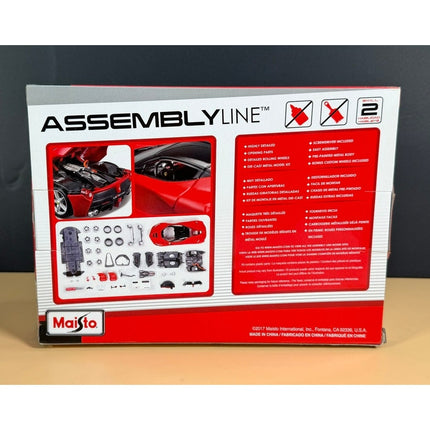 Maisto Red Ferrari LaFerrari 1/24 Assembly Line Diecast Model Kit