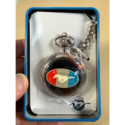 Ford Mustang 40th Anniversary Pocket Watch Collectors Edition w/ Original Tin