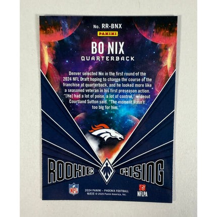 Bo Nix 2024 Phoenix Rookie Rising RC #RR-BNX Insert Denver Broncos