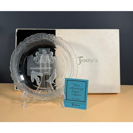 Fostoria Our American State Pennsylvania 9" Glass Plate Souvenir