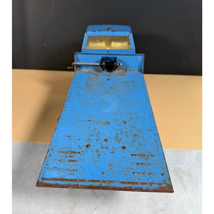 Tonka Tow Hoist Ramp Blue Truck 17.75" Vintage Pressed Steel Toy Truck