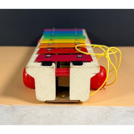 Vintage Fisher-Price Vibraharp #870 Pull-A-Tune Xylophone Toy Working