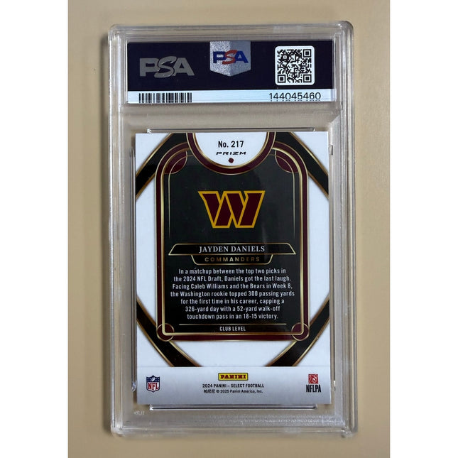 2024 Panini Select Red & Blue Shock Prizm RC Jayden Daniels #217 PSA 10