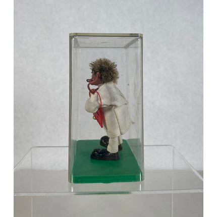 Vintage Peter-Figuren Butcher Hedgehog Figure with Case Austria