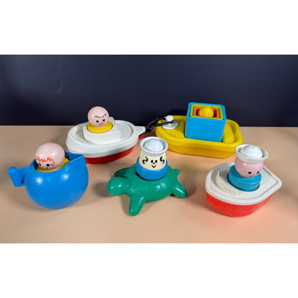 Vintage Fisher-Price Jumbo Little People Bath Toys Lot of 13 Figures