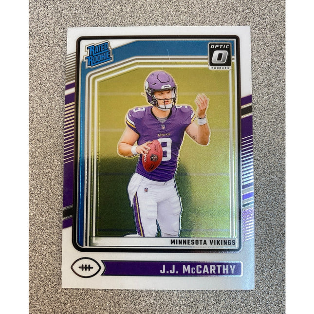 J.J. McCarthy RC 2024 Donruss Optic #235 Rated Rookie Minnesota Vikings QB