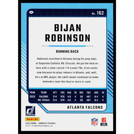Bijan Robinson 2024 Donruss Press Proof Red #162 Atlanta Falcons