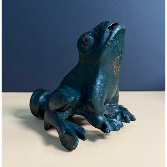 Vintage Cast Iron Frog Lawn Sprinkler Original Paint Garden Decor