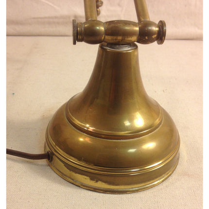 Mid-Century Industrial Brass Student / Banker’s Adjustable Table Lamp – Working!