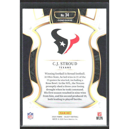 C.J. Stroud 2025 Panini Select #34 Houston Texans