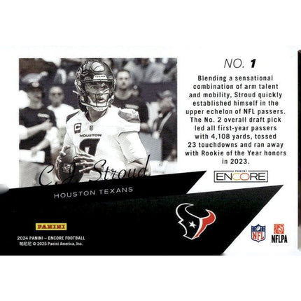 C.J. Stroud 2024 Panini Encore The Future is Now #1 Houston Texans