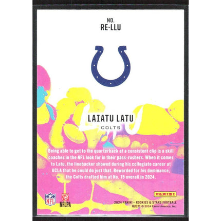Laiatu Latu 2024 Panini Rookies & Stars Rookie Exclusive #RE-LLU Colts