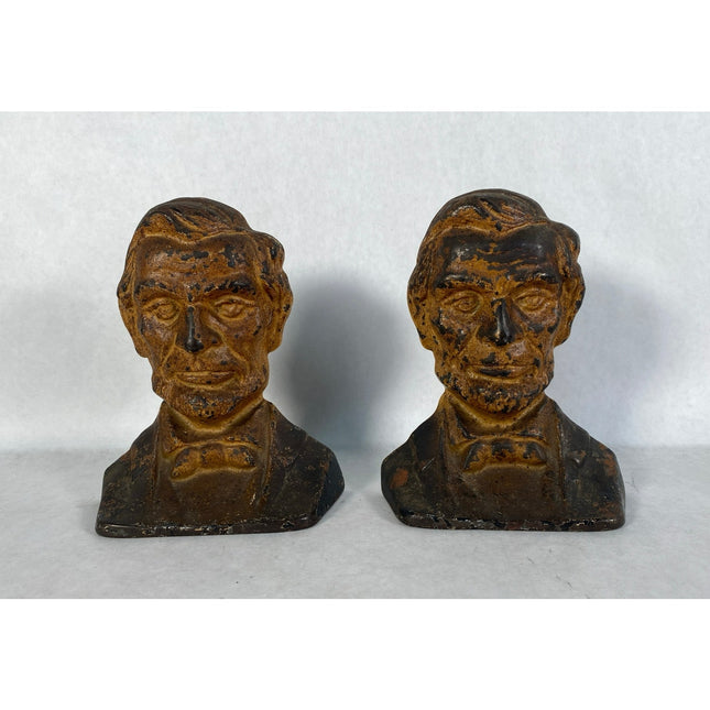 Abraham Lincoln Cast Iron Gold Bookends – 6" — 1930s Creation Co.