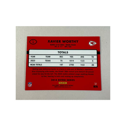 2024 Donruss Optic Retro Series RC Xavier Worthy #8 Chiefs Rated Rookie