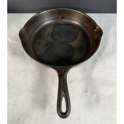 Vintage Wagner Ware Sidney -0- 1058 #8 Cast Iron Skillet Frying Pan