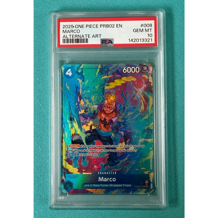 2025 One Piece PRB02 EN Marco Alternate Art Gem Mint PSA 10