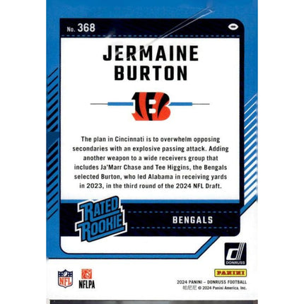 Jermaine Burton 2024 Donruss #368 RC Cincinnati Bengals
