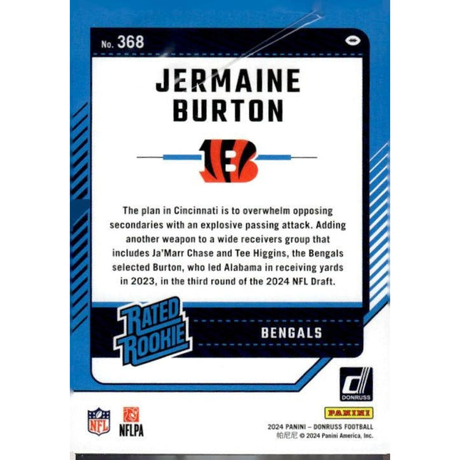 Jermaine Burton 2024 Donruss #368 RC Cincinnati Bengals