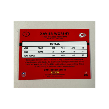 2024 Donruss Optic Xavier Worthy RC 2014 Retro Series #8 Rated Rookie Chiefs