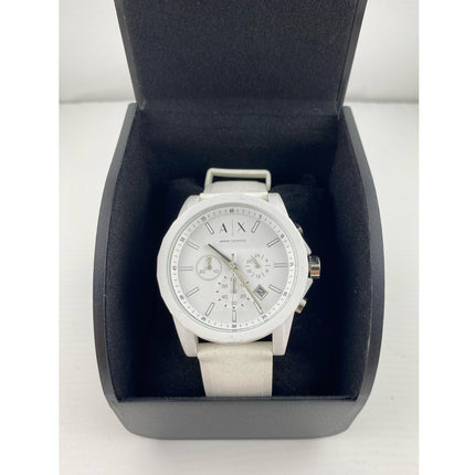 Armani Exchange AX1325 Chronograph Wristwatch – 44mm Black Silicone, Working!