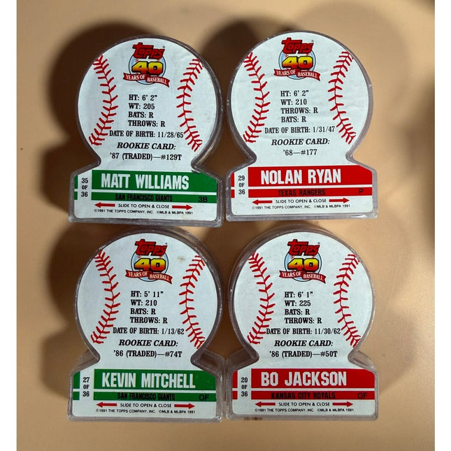 1991 Topps Baseball Candy Superstar Stand-Ups Lot of 4 Ryan Mitchell Jackson Williams