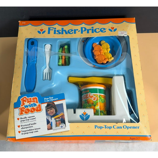 Fisher-Price Pop-Up Can Opener Complete in Box Vintage Kitchen Toy