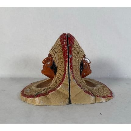 Vintage Wilton Cast Iron Indian Chief Bookends