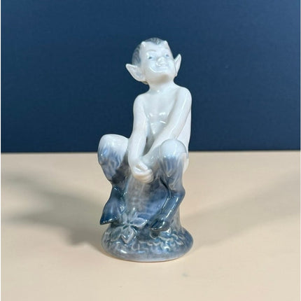 Royal Copenhagen Faun on Stump Porcelain Figurine #1738 3.5" Denmark
