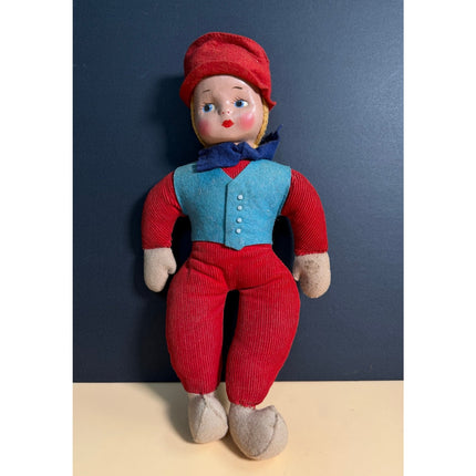 Vintage Unica Belgium Hassan Composition Doll 12" 1940s–1950s