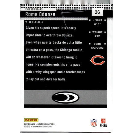 Rome Odunze 2024 Donruss Retro 2004 #26 Chicago Bears