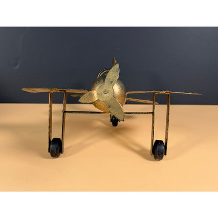 Handmade Wooden and Metal Airplane Desk Model Decorative Aircraft