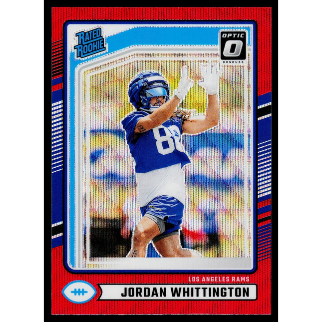Jordan Whittington 2024 Donruss Optic Rated Rook Preview Red Wave #352 RC Rams